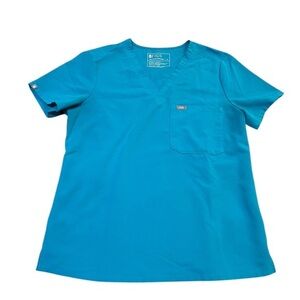 FIGS Blue Technical Scrub Top Size Medium PO 3715